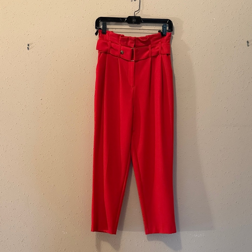 Topshop Bold Red Tapered Ankle Pants